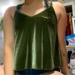 velvet green crop tank